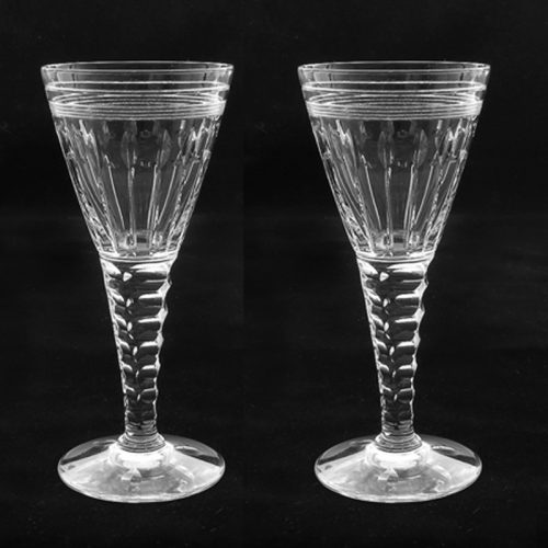 Pair Champagne Coupes with Hollow Stems