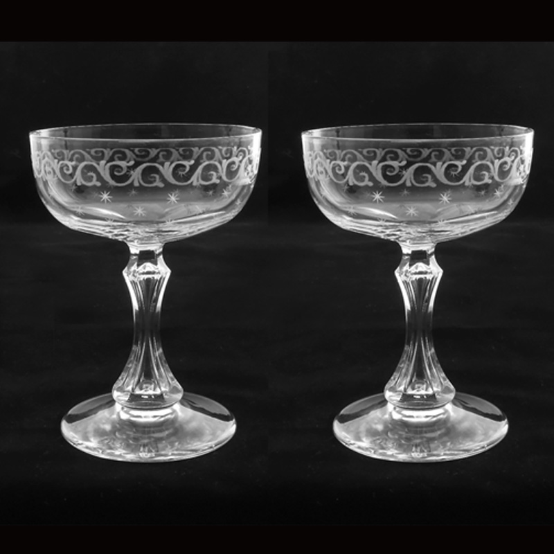 Pair Victorian Champagne Glass Coupes Elijah Slocum